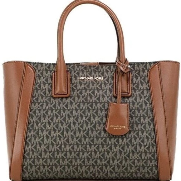Michael Kors Handbags - Michael Kors Kali Medium Satchel Ipad Case Tote Shoulder Handbag MK Brown